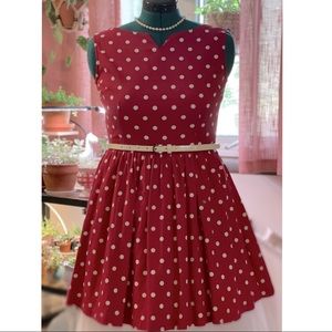 Lindy Bop red polka dot dress, UK12
